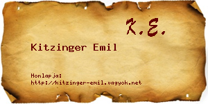 Kitzinger Emil névjegykártya